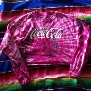 Long sleeved tye dye Coca Cola crop.